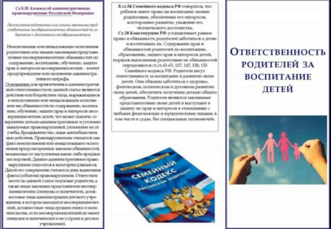 Ответственность родителей за воспитание детей