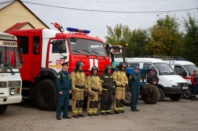 На территории микрорайона Черёмухово прошли тактические учения по ликвидации пожара