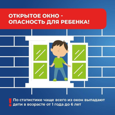 Не оставляйте окна открытыми, если в комнате находится ребенок