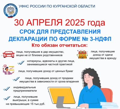 Отчитаться о своих доходах необходимо до 30 апреля!
