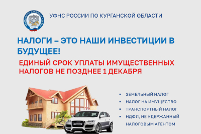 Не забудьте заплатить имущественные налоги до 1 декабря 2023 года!