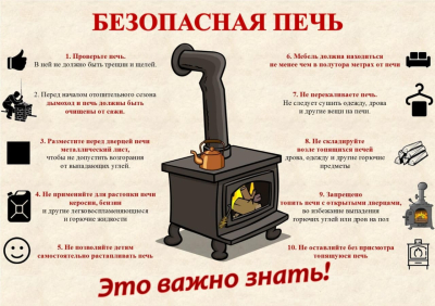 Соблюдайте правила пожарной безопасности при печном отоплении!